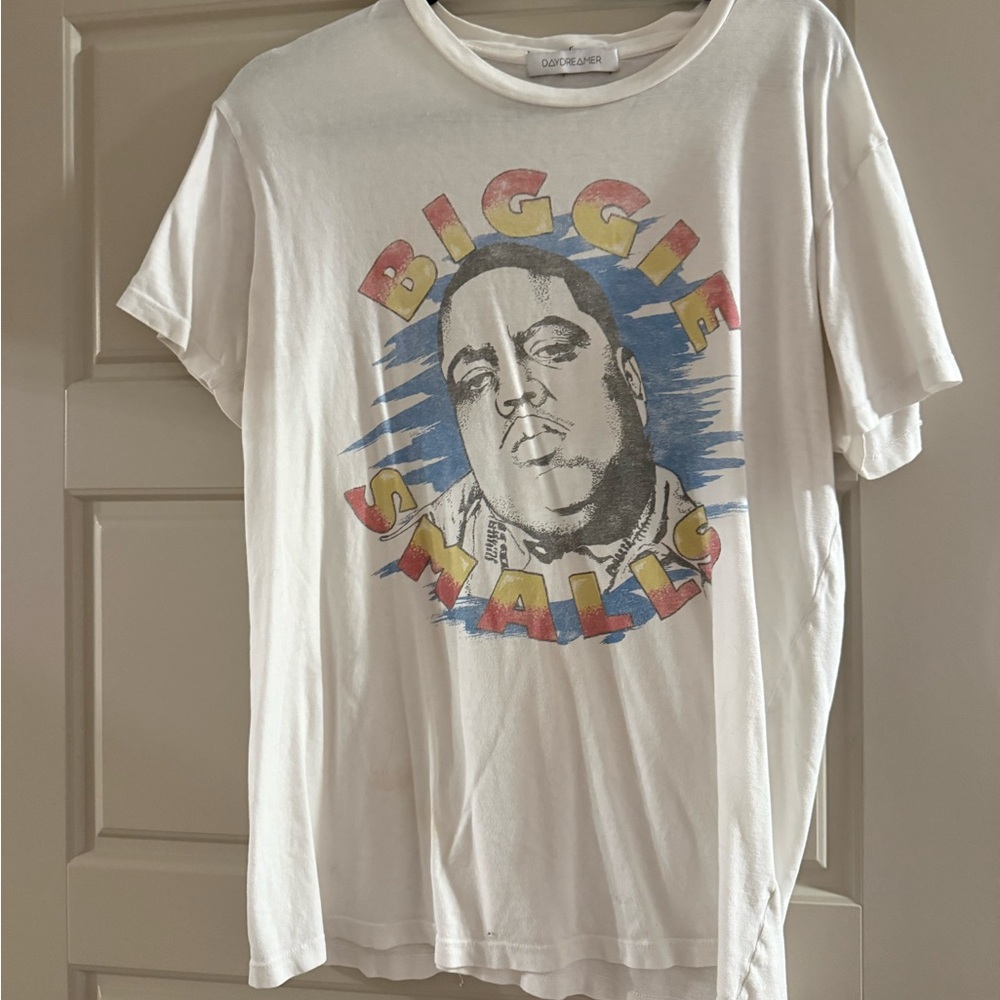 Daydreamer White Tee with Biggie Smalls Graphic